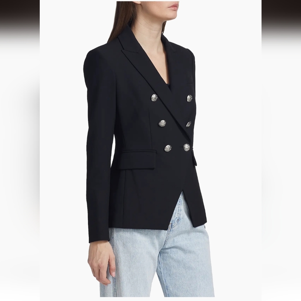 NWT Miller Dickey JacketBlack Flap-Pocket Double-Breasted Blazer Sz 2 - Picture 5 of 12
